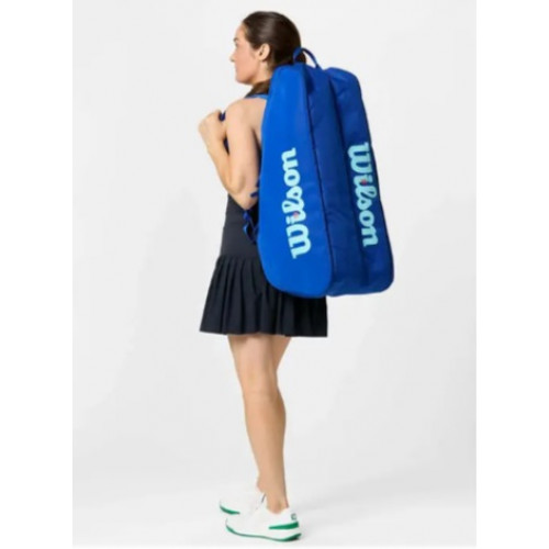 Теннисная сумка Wilson Ultra v5 Tour 6 Bright Blue — компактный комфорт для ежедневных тренировок 