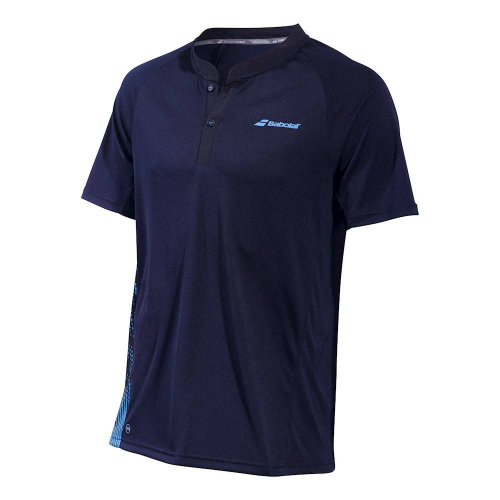 Мужское поло Babolat Perf (Black/Blue) для большого тенниса
