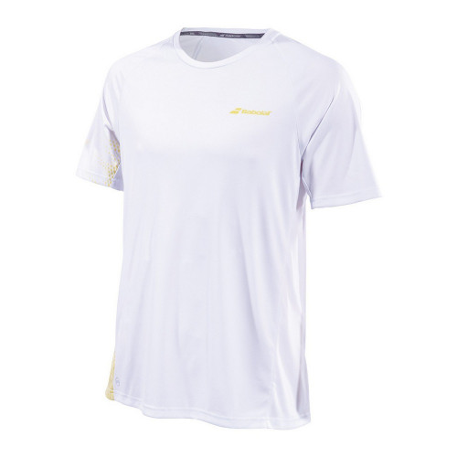 Футболка детская Babolat Perf Crew Neck (White/Yellow) для большого тенниса