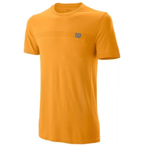 Мужская футболка Wilson Competition Seamless Crew (Blazing Orange/Mandarin) для большого тенниса
