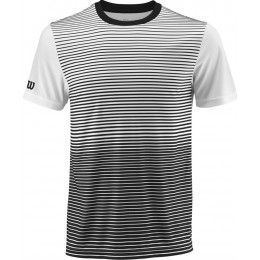 Футболка детская Wilson Team Striped Crew (Black/White) для большого тенниса