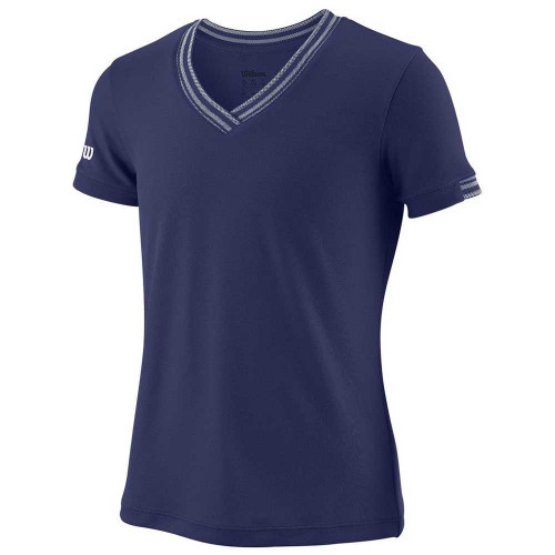 Футболка Wilson Team V-Neck (Blue) детская для большого тенниса
