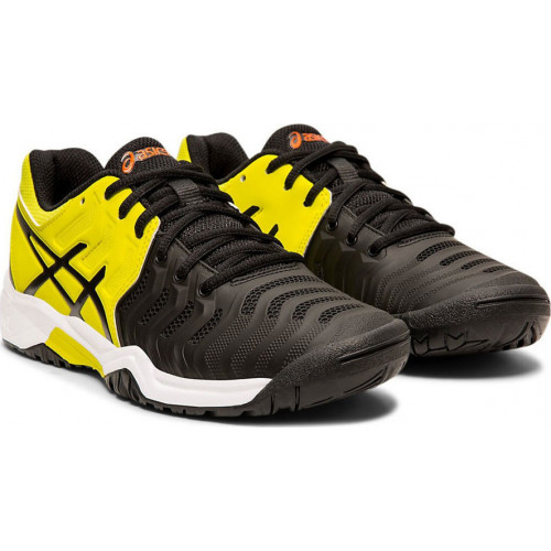 Детские теннисные кроссовки Asics Gel-Resolution 7 GS (Black/Sour Yuzu) 