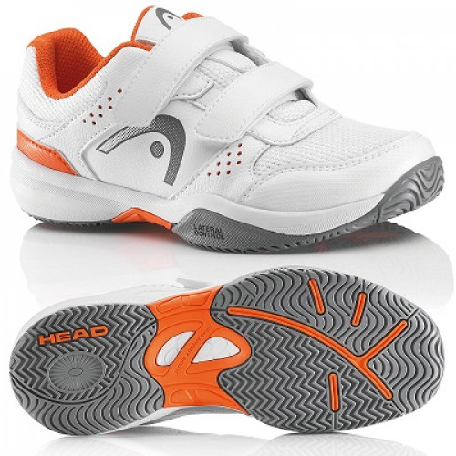Детские кроссовки Head Lazer Velcro Junior (White/Orange) для большого тенниса